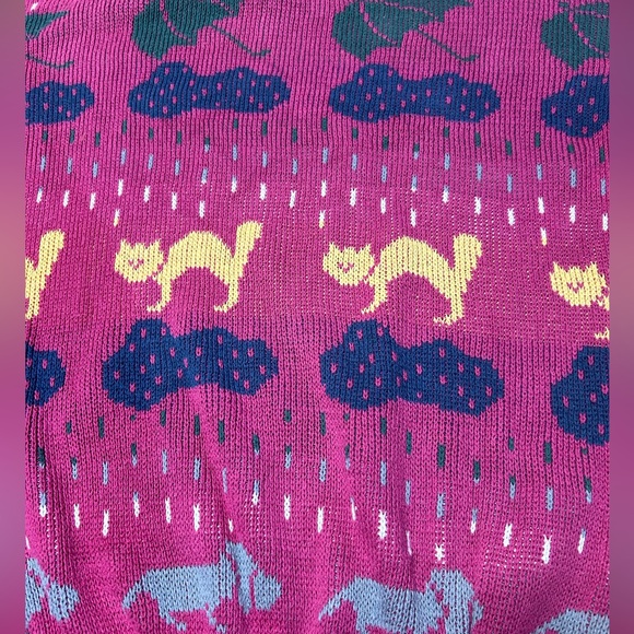 Vintage Woolrich Raining Cats and Dogs Pink Sweater Size:Medium - Picture 5 of 5